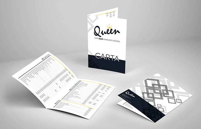 Cartas de hostelería Queen